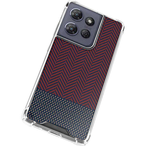 Blocked Polka Dot Chevron Moto G Play 5G (2025) Clear Case